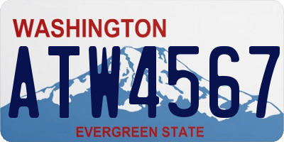 WA license plate ATW4567