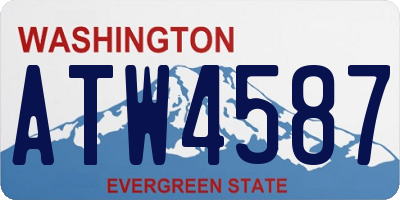 WA license plate ATW4587