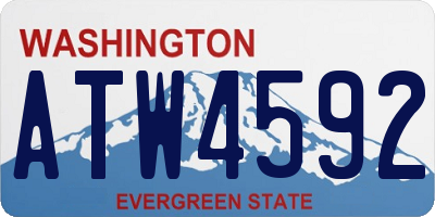 WA license plate ATW4592