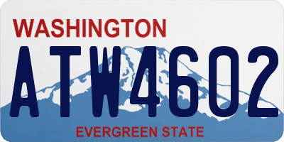 WA license plate ATW4602