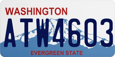 WA license plate ATW4603