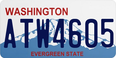 WA license plate ATW4605