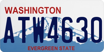 WA license plate ATW4630