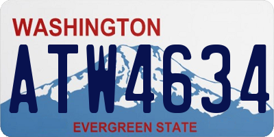 WA license plate ATW4634