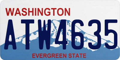 WA license plate ATW4635