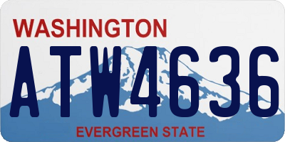 WA license plate ATW4636