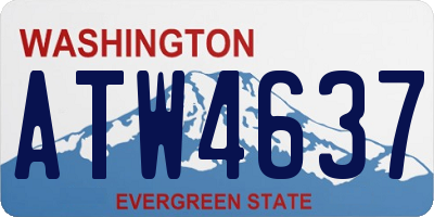 WA license plate ATW4637