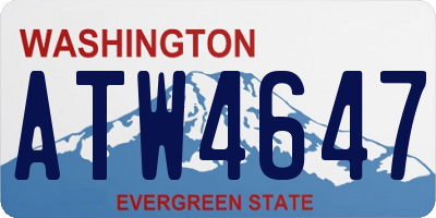 WA license plate ATW4647
