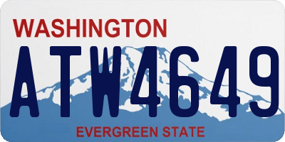 WA license plate ATW4649