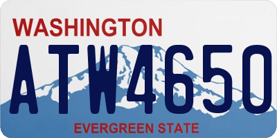 WA license plate ATW4650