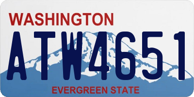 WA license plate ATW4651