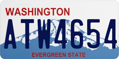 WA license plate ATW4654