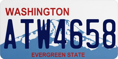 WA license plate ATW4658