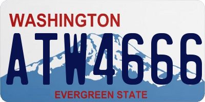 WA license plate ATW4666