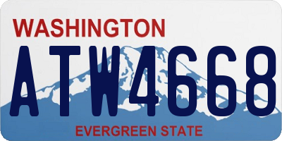 WA license plate ATW4668