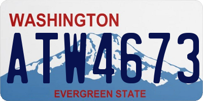 WA license plate ATW4673