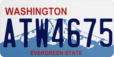 WA license plate ATW4675