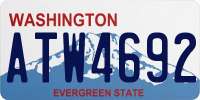 WA license plate ATW4692