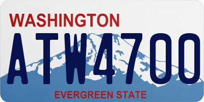 WA license plate ATW4700