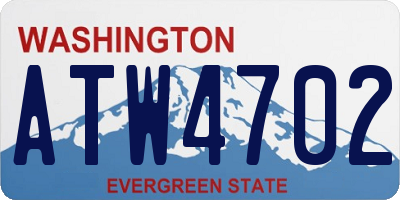WA license plate ATW4702