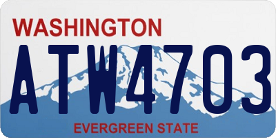 WA license plate ATW4703