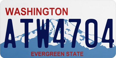 WA license plate ATW4704