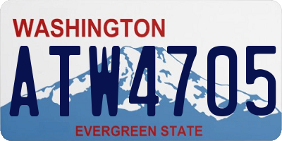 WA license plate ATW4705