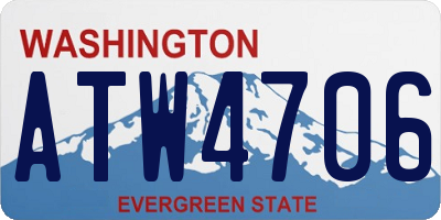 WA license plate ATW4706