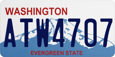 WA license plate ATW4707