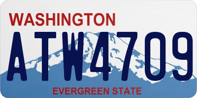 WA license plate ATW4709
