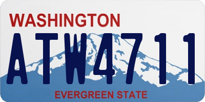 WA license plate ATW4711