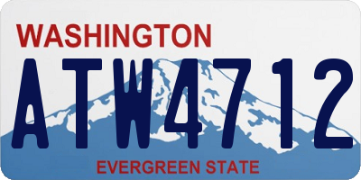 WA license plate ATW4712