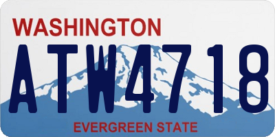 WA license plate ATW4718