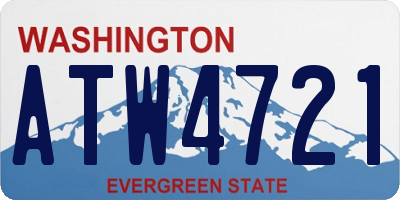 WA license plate ATW4721