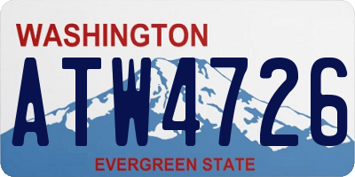 WA license plate ATW4726