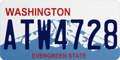 WA license plate ATW4728