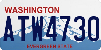 WA license plate ATW4730