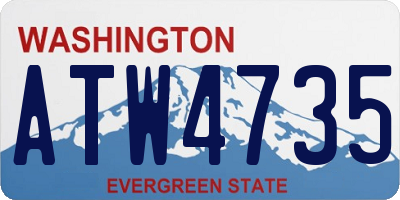 WA license plate ATW4735