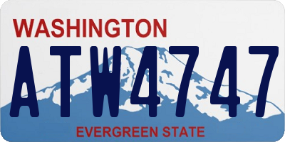 WA license plate ATW4747