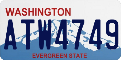 WA license plate ATW4749