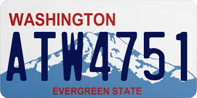 WA license plate ATW4751