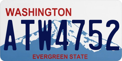 WA license plate ATW4752