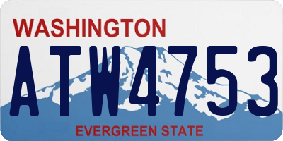 WA license plate ATW4753
