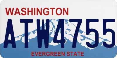 WA license plate ATW4755