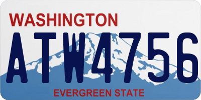 WA license plate ATW4756