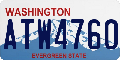 WA license plate ATW4760