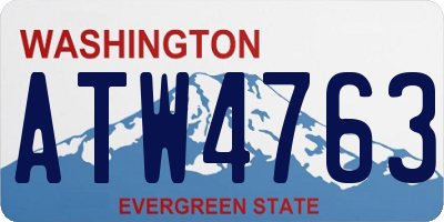 WA license plate ATW4763
