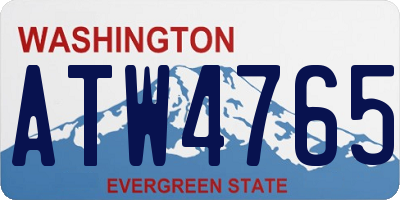 WA license plate ATW4765