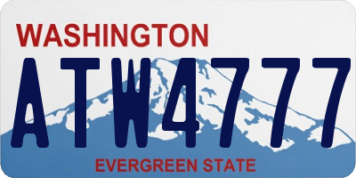 WA license plate ATW4777