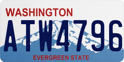WA license plate ATW4796